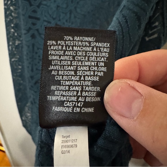 Mossimo Supply Co. Teal Lace Geometric Tank - Picture 5 of 5